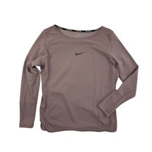 Nike Aeroreact Long Sleeve Athletic Running Shirt Women XL Lavender Rose